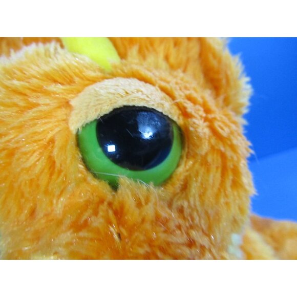 Aurora Orange Triceratops Plush Toy With Green Eyes 10" - Picture 2 of 8